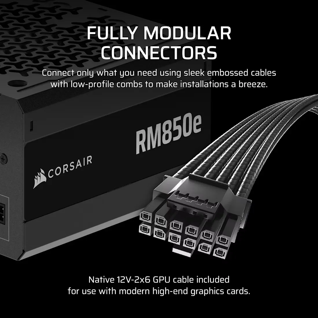 Corsair RMe Series RM850e Fully Modular Low-Noise ATX Power Supply (CP-9020296-IN) overview 2