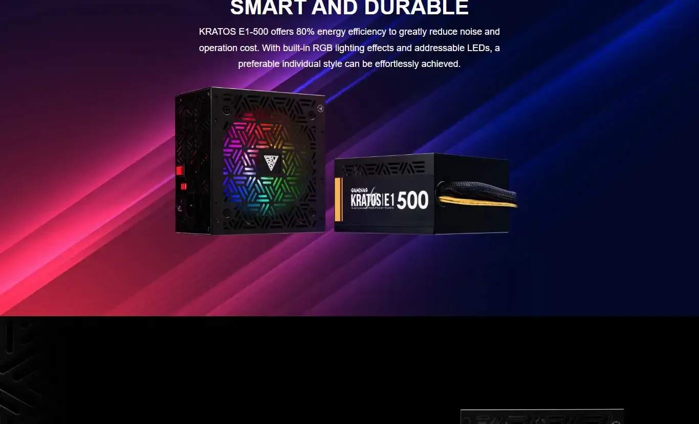 Gamdias Kratos E1-500 80 Plus SMPS overview 2