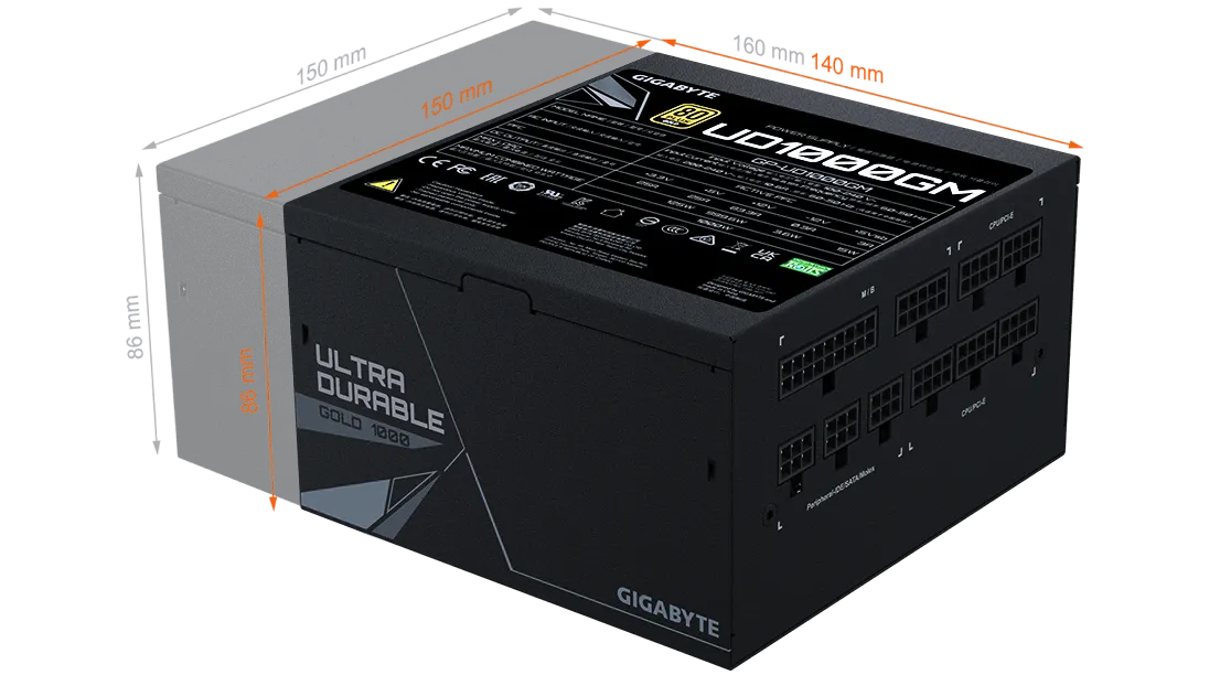 Gigabyte UD1000GM 1000 Watt 80 Plus Gold SMPS overview 14