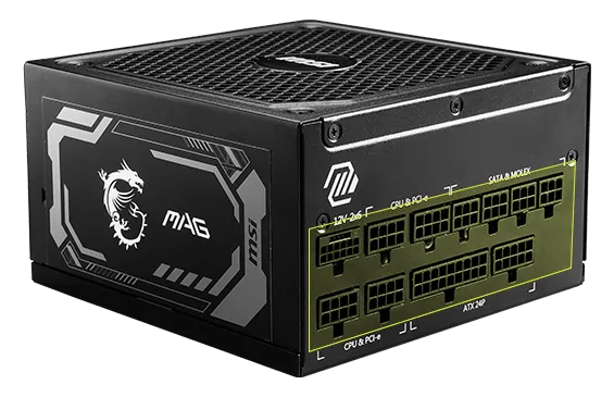 MSI MAG A1000GL 1000 Watt PCIe5 80 PLUS Gold Modular Power Supply overview 2