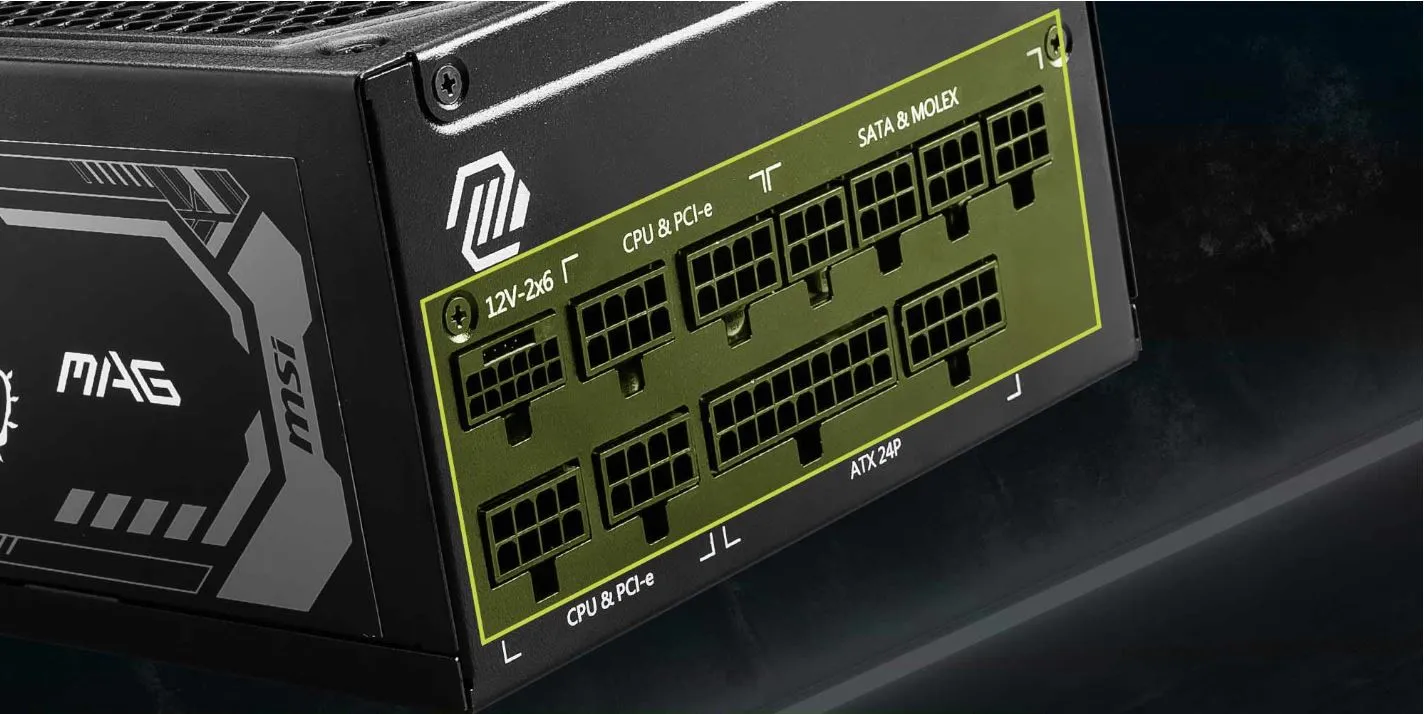MSI MAG A1000GL 1000 Watt PCIe5 80 PLUS Gold Modular Power Supply overview 3