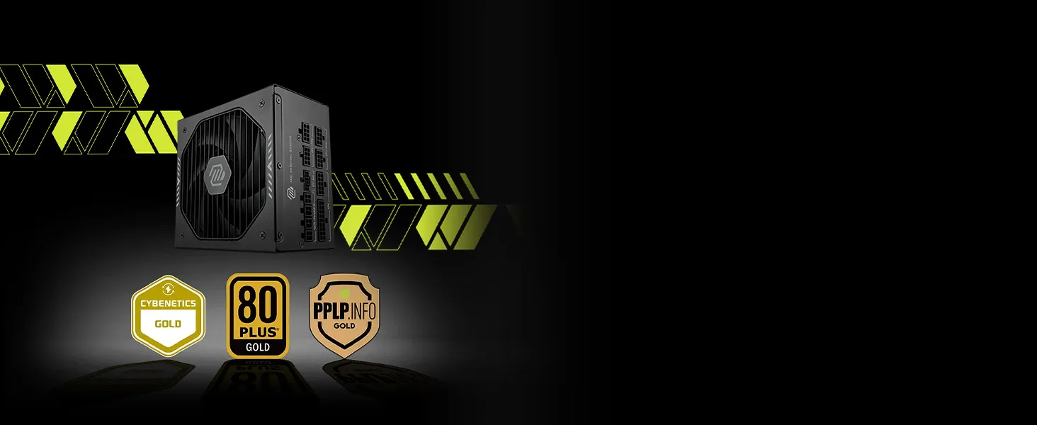 MSI MAG A1000GLS PCIE5 Fully Modular Compact Gaming 80+ Gold ATX 3.1 PCIe 5.1 1000W Power Supply overview 2