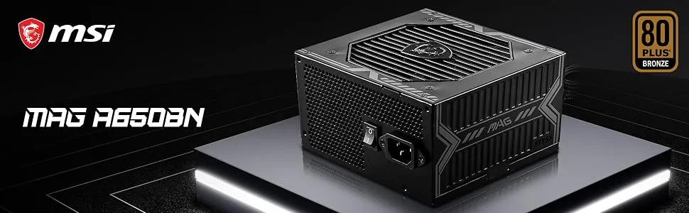 MSI MAG A650BN 650 Watt 80 Plus Bronze Power Supply overview 1