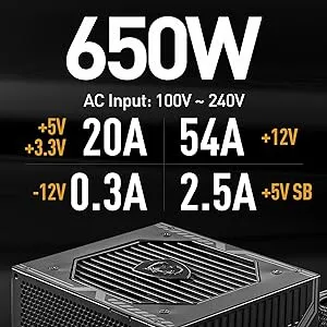 MSI MAG A650BN 650 Watt 80 Plus Bronze Power Supply overview 7