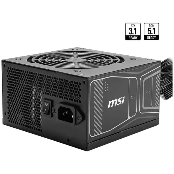 MSI MAG A750GN PCIE5 750W ATX 3.1 80 Plus Gold Non Modular Power Supply (Black)