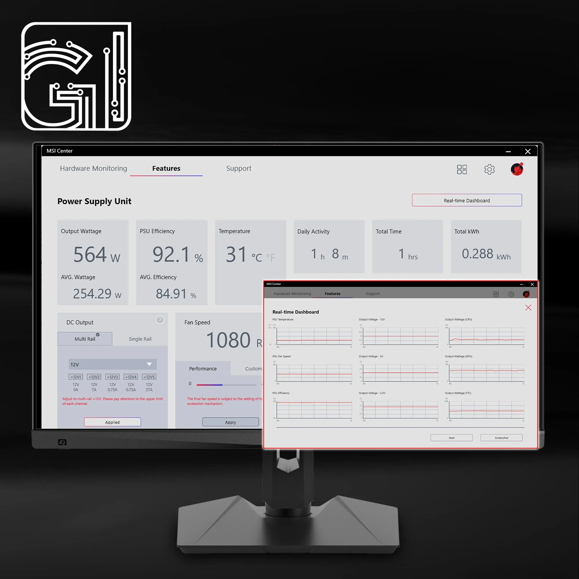 MSI MEG Ai1300P PCIE5 1300 Watt 80 Plus Platinum SMPS overview 4