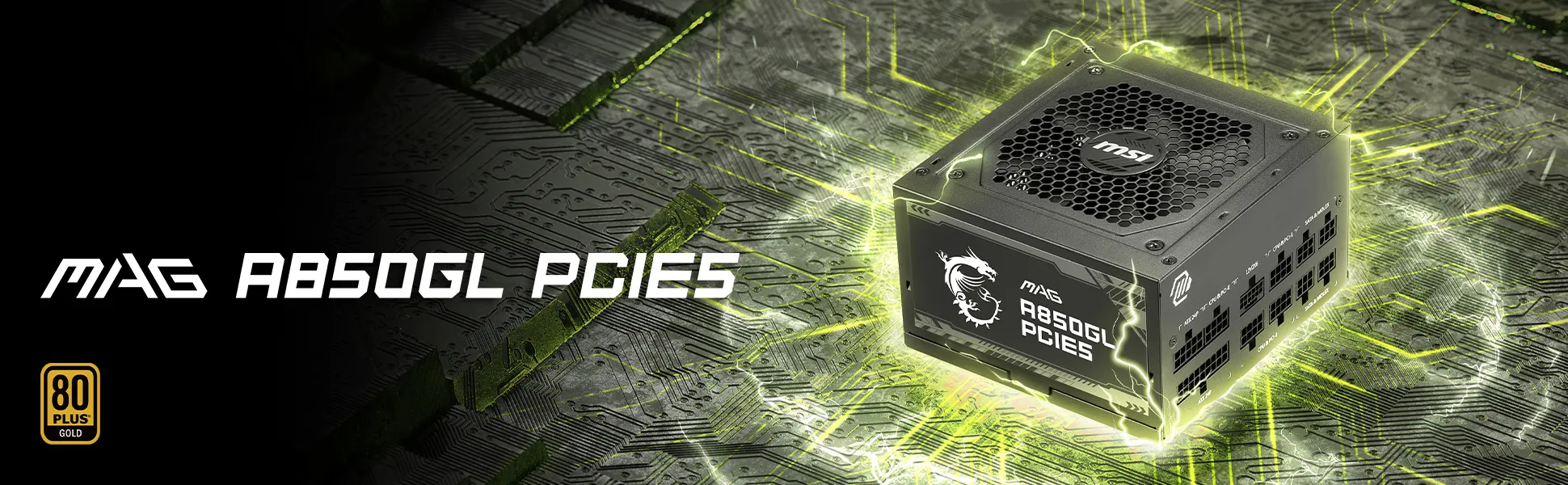 MSI Mag A850GL PCIE5.1 ATX 3.1 Gold Fully Modular SMPS overview 1