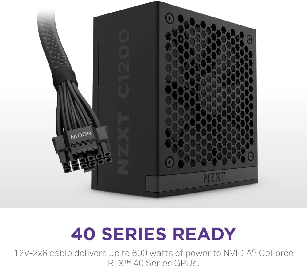 NZXT C1200 Gold ATX 3.1 Fully Modular Low-Noise PC Gaming Power Supply (Black) overview 3
