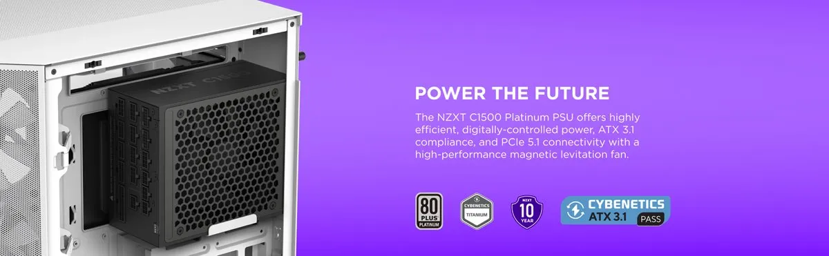 NZXT C1500 Platinum ATX 3.1 Fully Modular Power Supply (Black) overview 1