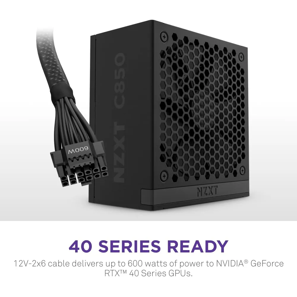 Nzxt C850 850W Gold Fully Modular ATX 3.1 Power Supply - Black overview 3