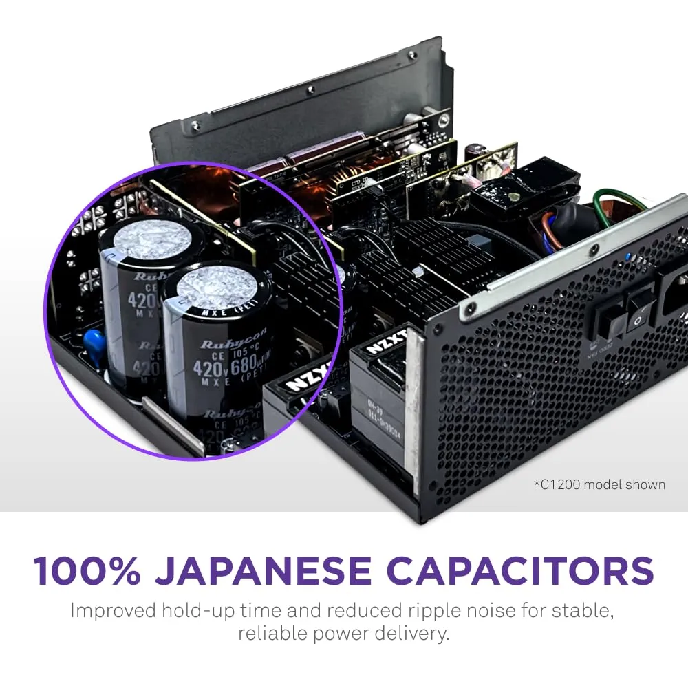 Nzxt C850 850W Gold Fully Modular ATX 3.1 Power Supply - Black overview 4