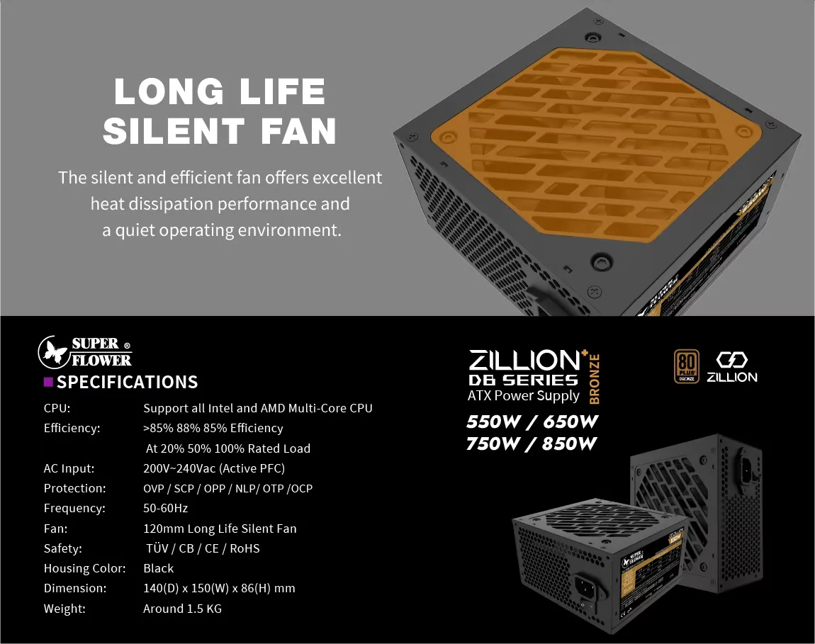 Super Flower Zillion DB 650 Watt Bronze Smps overview 3