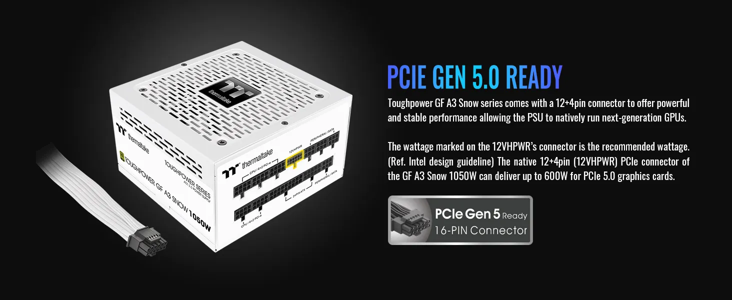 Thermaltake Toughpower GF A3 Snow 1050W 80 PLUS Gold Power Supply overview 4