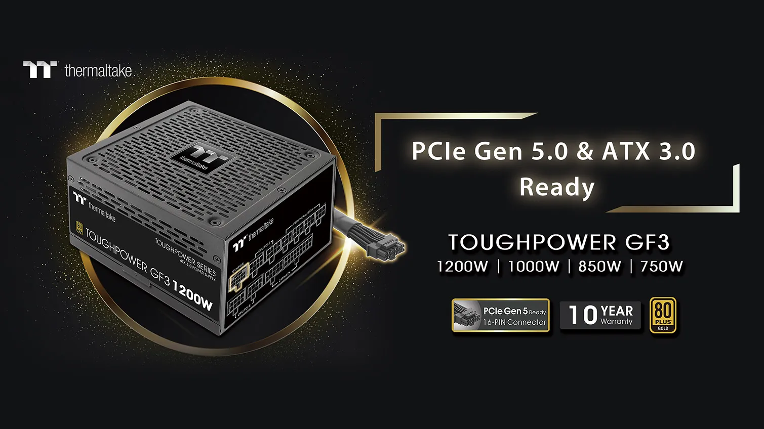 Thermaltake Toughpower GF3 1000 Watt ATX 3.0 80 Plus Gold SMPS overview 1