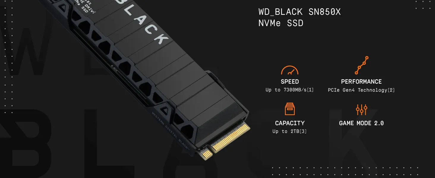 Western Digital Black SN850X 2TB M.2 NVMe Gen4 SSD (with Heatsink) overview 2