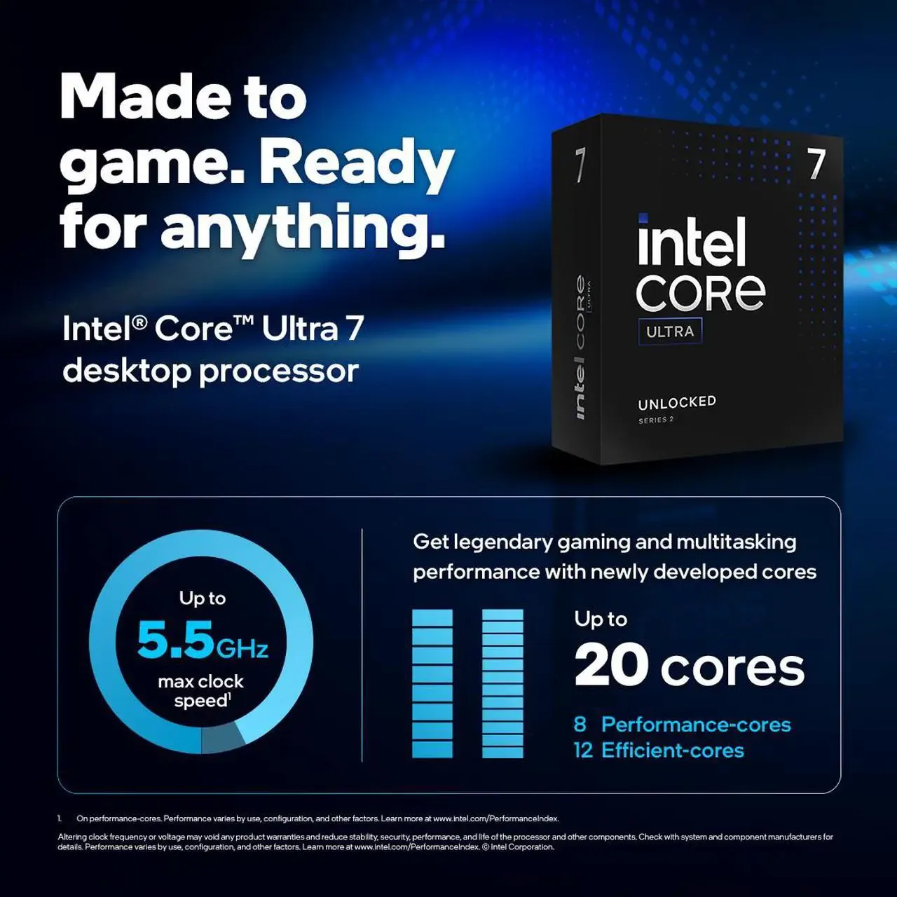 Intel Core Ultra 7 265KF LGA1851 Desktop Processor (5.5 GHz / 20 Cores / 20 Threads) overview 2