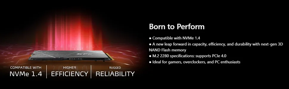 Adata XPG Gammix S50 Lite 512 GB M.2 NVMe Internal SSD GEN 4 overview 2