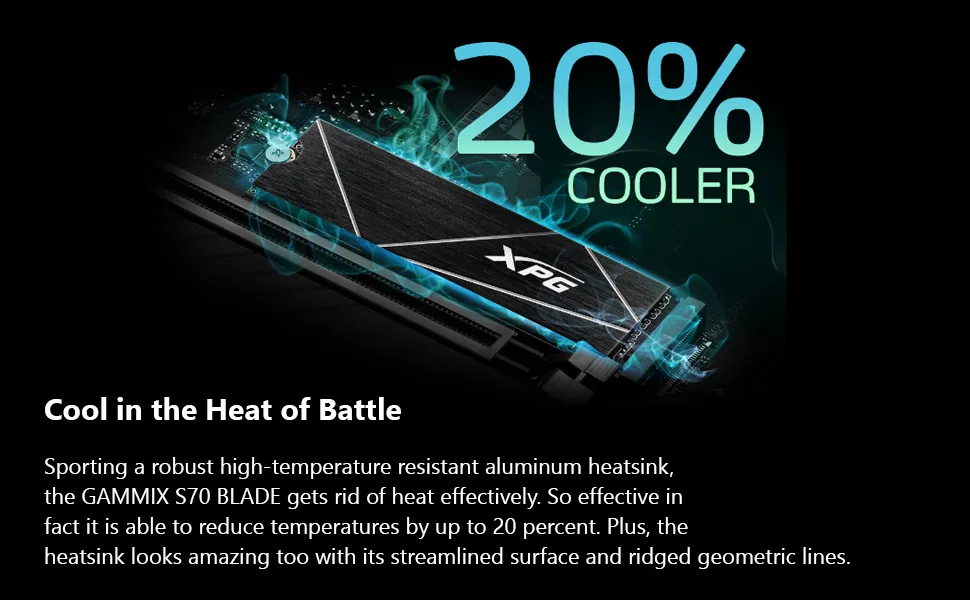 Adata XPG Gammix S70 Blade 2TB M.2 NVMe Gen4 Internal SSD overview 3
