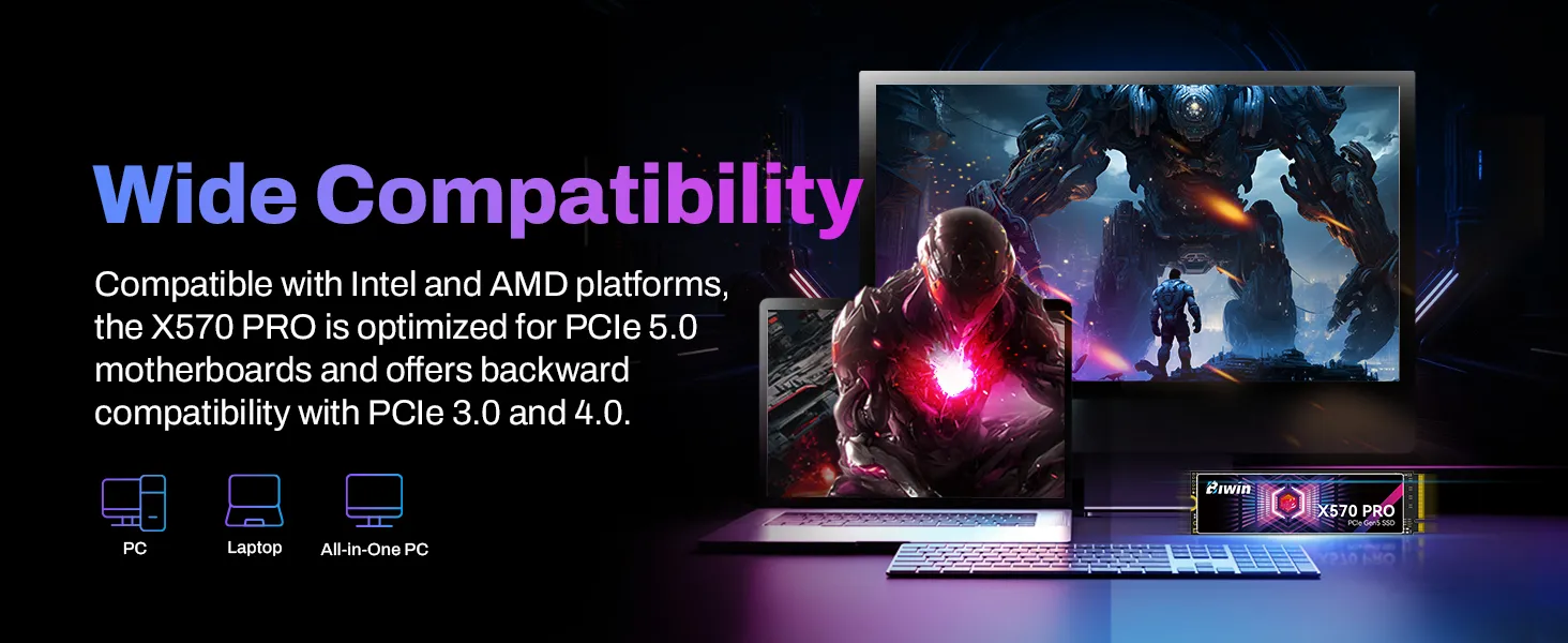 BIWIN Black Opal X570 PRO 1TB Gen5×4 NVMe M.2 2280 PCIe Internal Gaming SSD overview 5