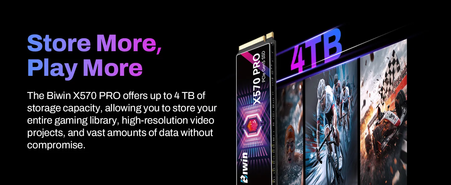 BIWIN Black Opal X570 PRO 1TB Gen5×4 NVMe M.2 2280 PCIe Internal Gaming SSD overview 6