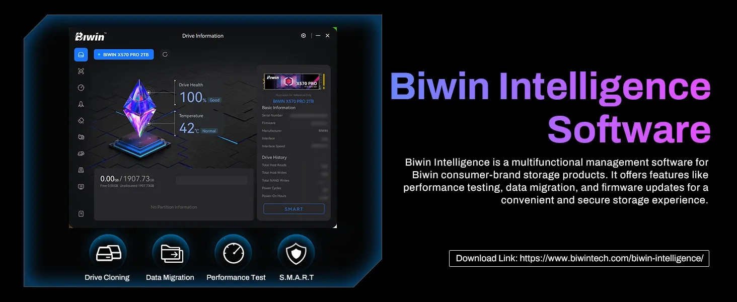 BIWIN Black Opal X570 PRO 4TB Gen5×4 NVMe M.2 2280 PCIe Internal Gaming SSD overview 8