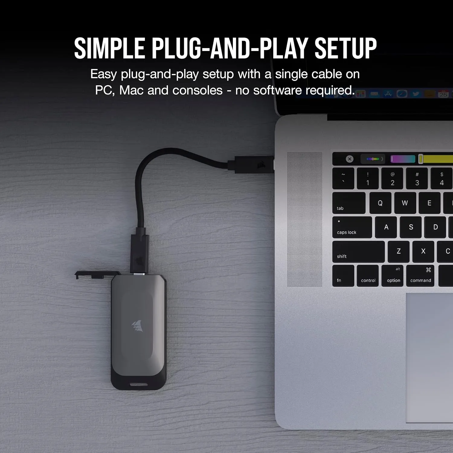 CORSAIR EX100U 1TB Portable Solid State USB-C Storage Drive overview 3