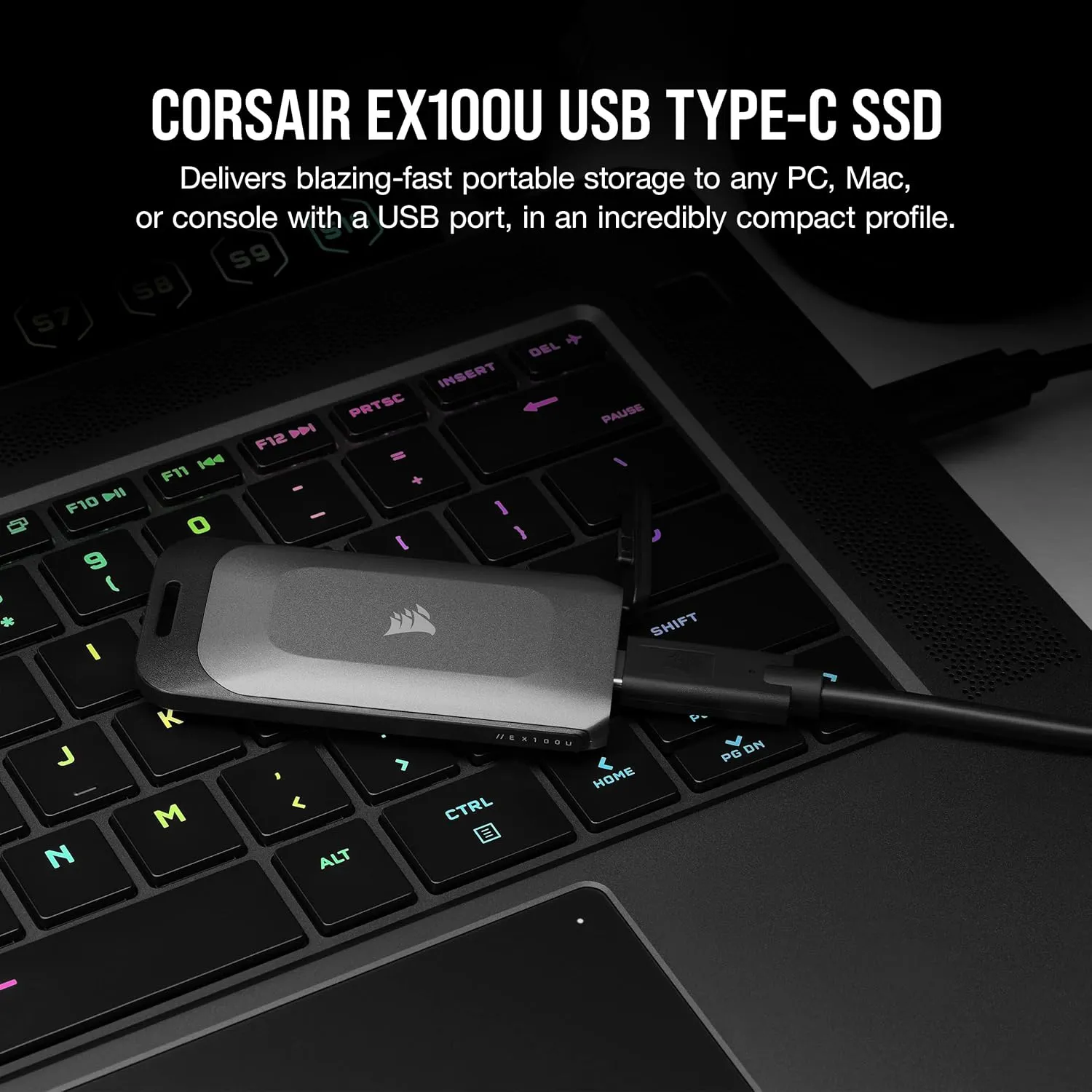 CORSAIR EX100U 4TB Portable Solid State USB-C Storage Drive overview 1