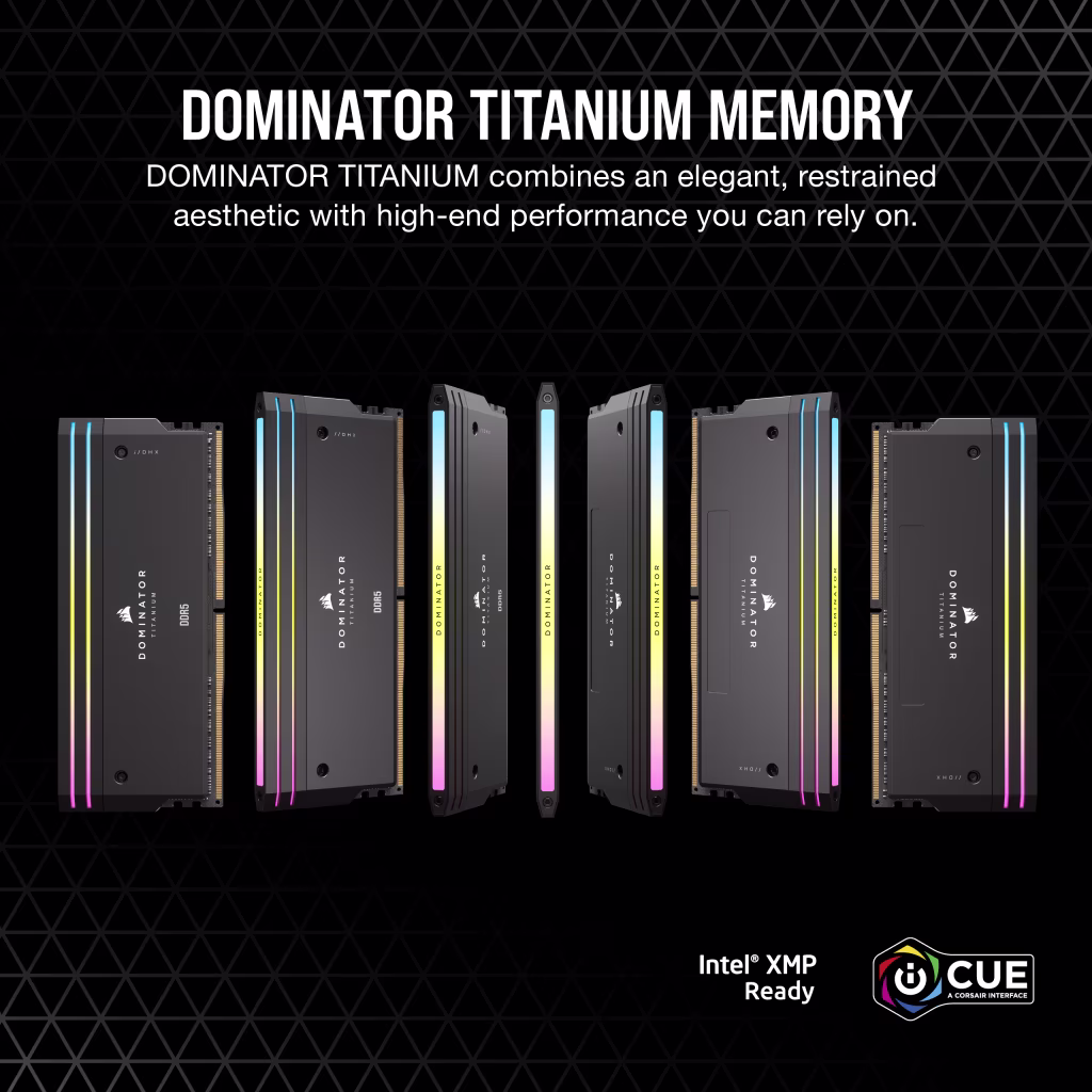 Corsair Dominator Titanium RGB DDR5 64GB (32GBx2) 6000MHz RAM (Black) overview 1