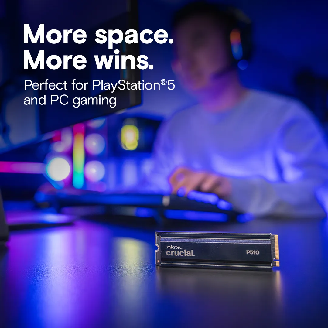 Crucial 2TB P510 PCIe 5.0 M.2 Internal SSD with Heatsink overview 1