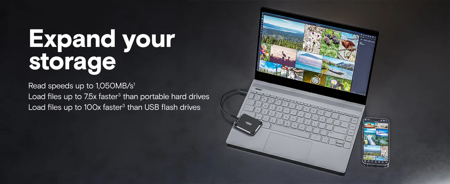 Crucial 4TB X9 USB-C 3.2 Gen 2 External SSD overview 6
