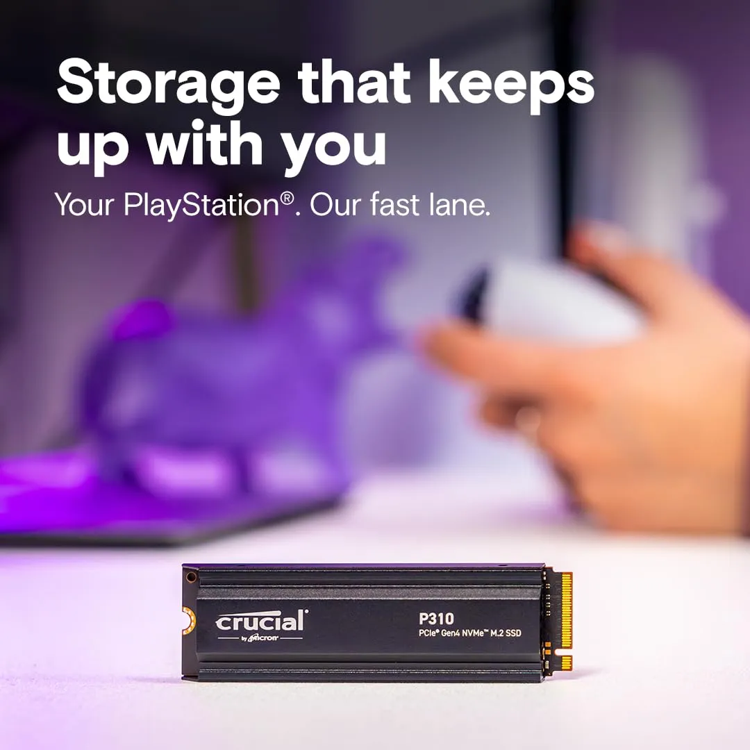 Crucial P310 1TB PCIe Gen4 NVMe 2280 M.2 with heatsink Internal Solid State Drive overview 2