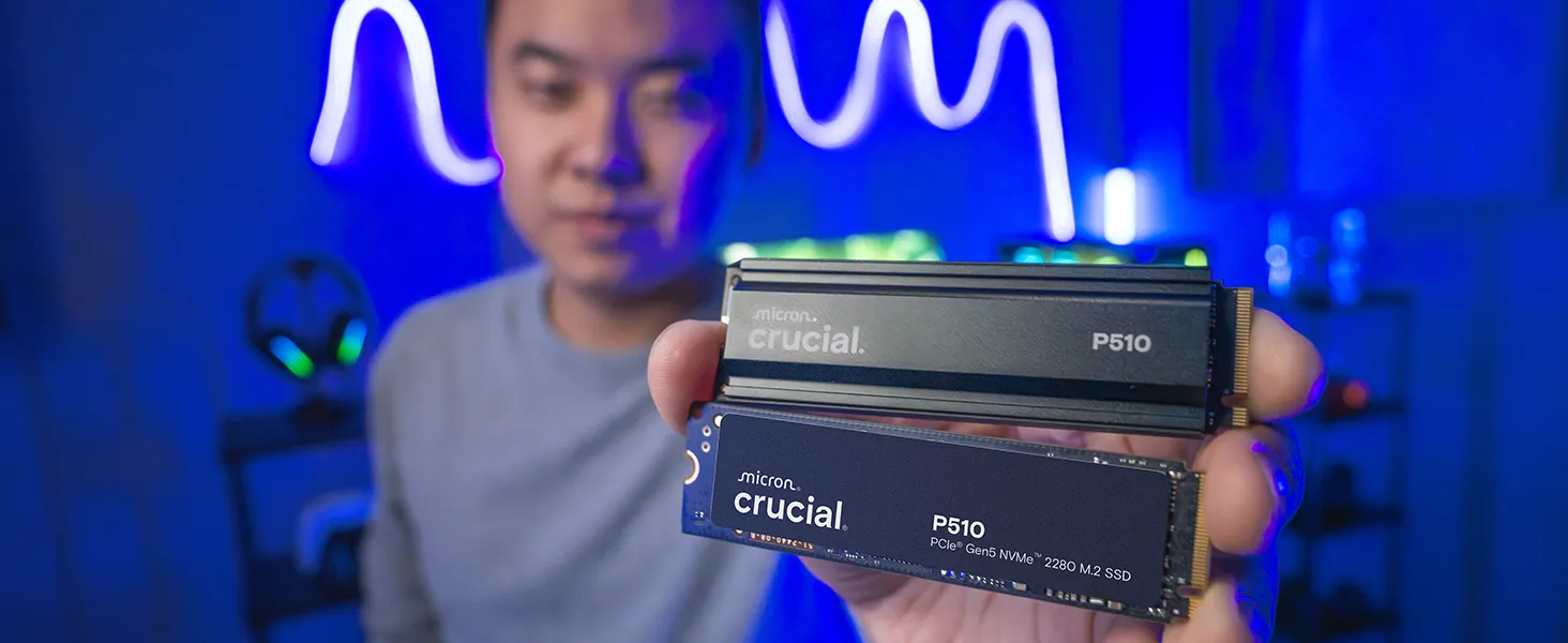 Crucial P510 1TB PCIe Gen5 NVMe 2280 M.2 Internal SSD with Heatsink (CT1000P510SSD5) overview 6
