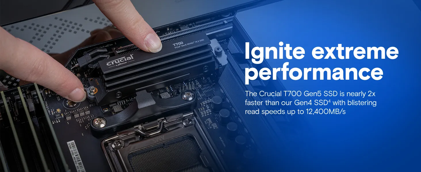 Crucial T700 2TB Gen5 NVMe M.2 SSD with Heatsink overview 2