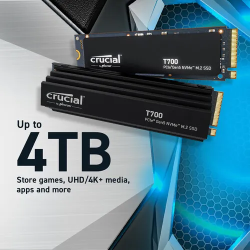 Crucial T700 4TB PCIe 5.0 x4 M.2 Internal SSD with Heatsink overview 3