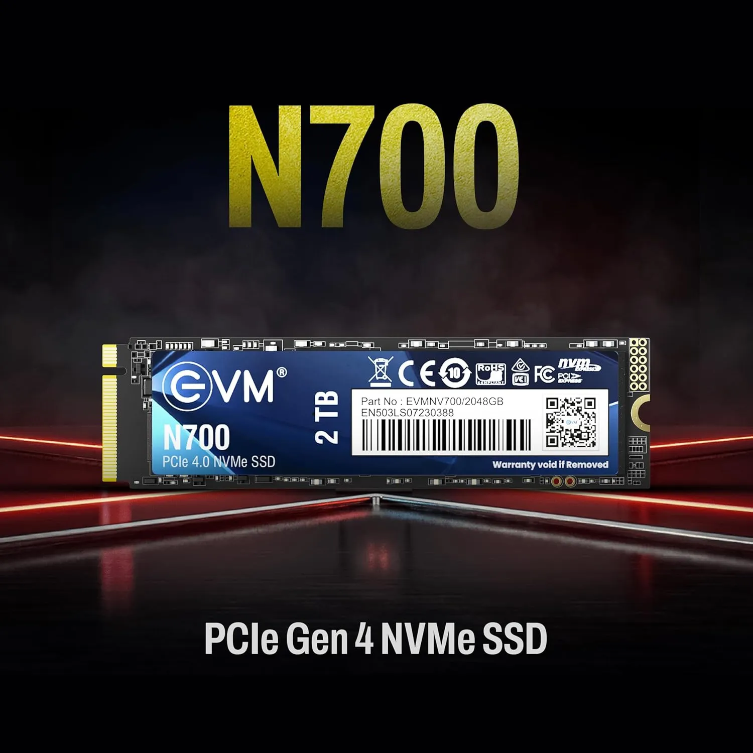 EVM N700 2TB NVMe PCIe Gen4 (2280) Internal SSD – Up to 7000MB/s, Gaming Storage, Graphene Heat Pad, 5-Year Warranty (EVMNV700/2TB) overview 1