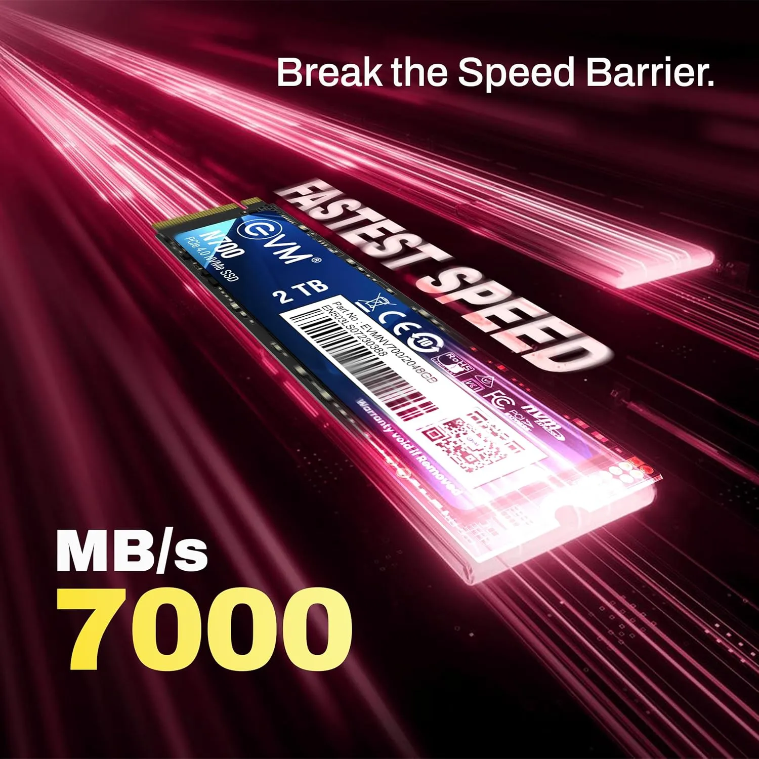 EVM N700 2TB NVMe PCIe Gen4 (2280) Internal SSD – Up to 7000MB/s, Gaming Storage, Graphene Heat Pad, 5-Year Warranty (EVMNV700/2TB) overview 2