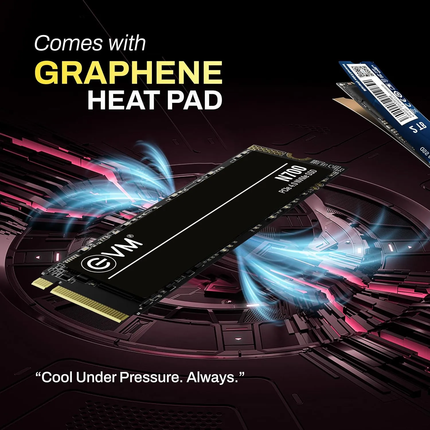 EVM N700 2TB NVMe PCIe Gen4 (2280) Internal SSD – Up to 7000MB/s, Gaming Storage, Graphene Heat Pad, 5-Year Warranty (EVMNV700/2TB) overview 3