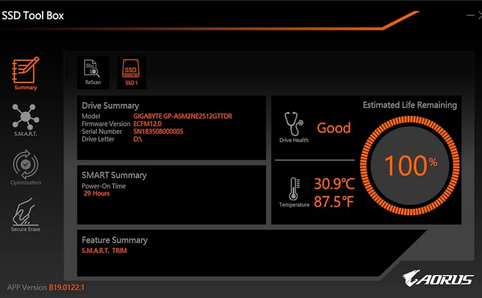 Gigabyte Aorus 7000s 1TB M.2 NVMe Gen4 Internal Solid State Drive overview 2