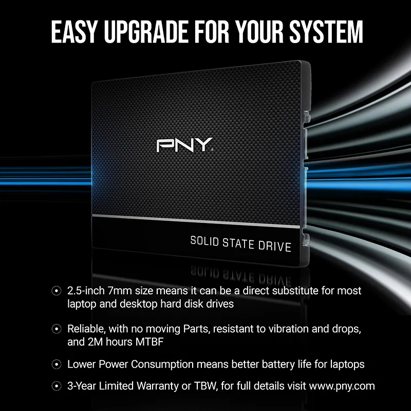 PNY CS900 250GB 2.5" SATA III Internal Solid State Drive (SSD7CS900-250-Rb) overview 2