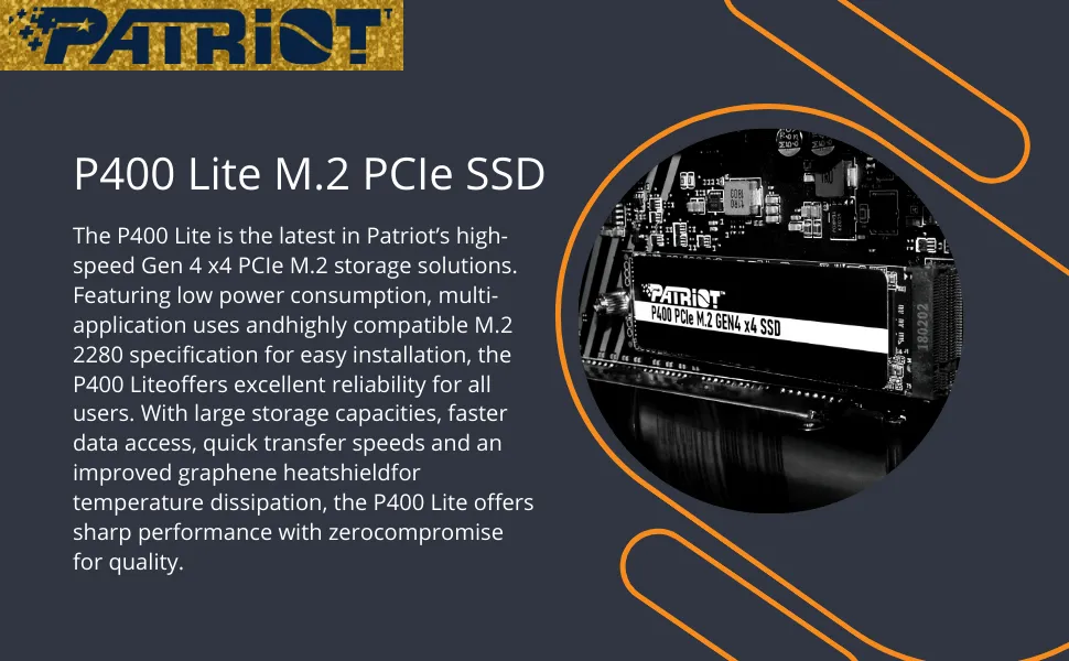 Patriot 1TB P400 Lite NVMe PCIe 4.0 M.2 2280 Internal SSD overview 3