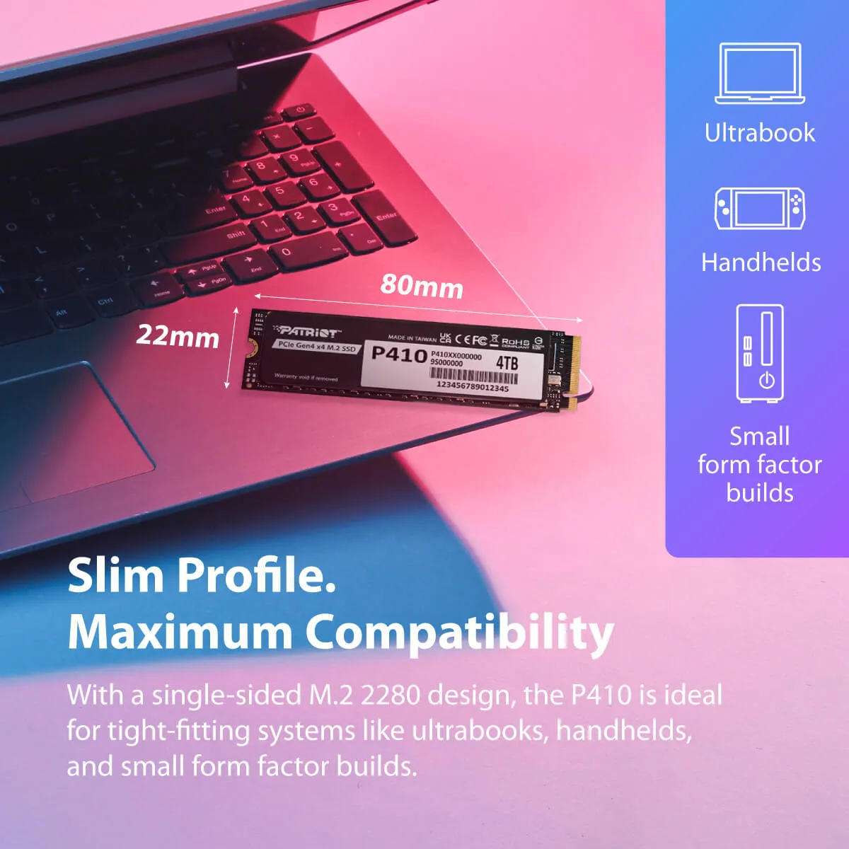 Patriot P410 1TB NVMe PCIe Gen 4x4 Internal SSD (P410P1TBM28H) overview 5