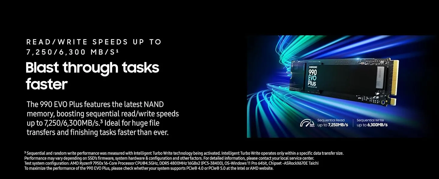 Samsung 990 EVO Plus 4TB M.2 NVMe Gen5 SSD - MZ-V9S4T0BW overview 7