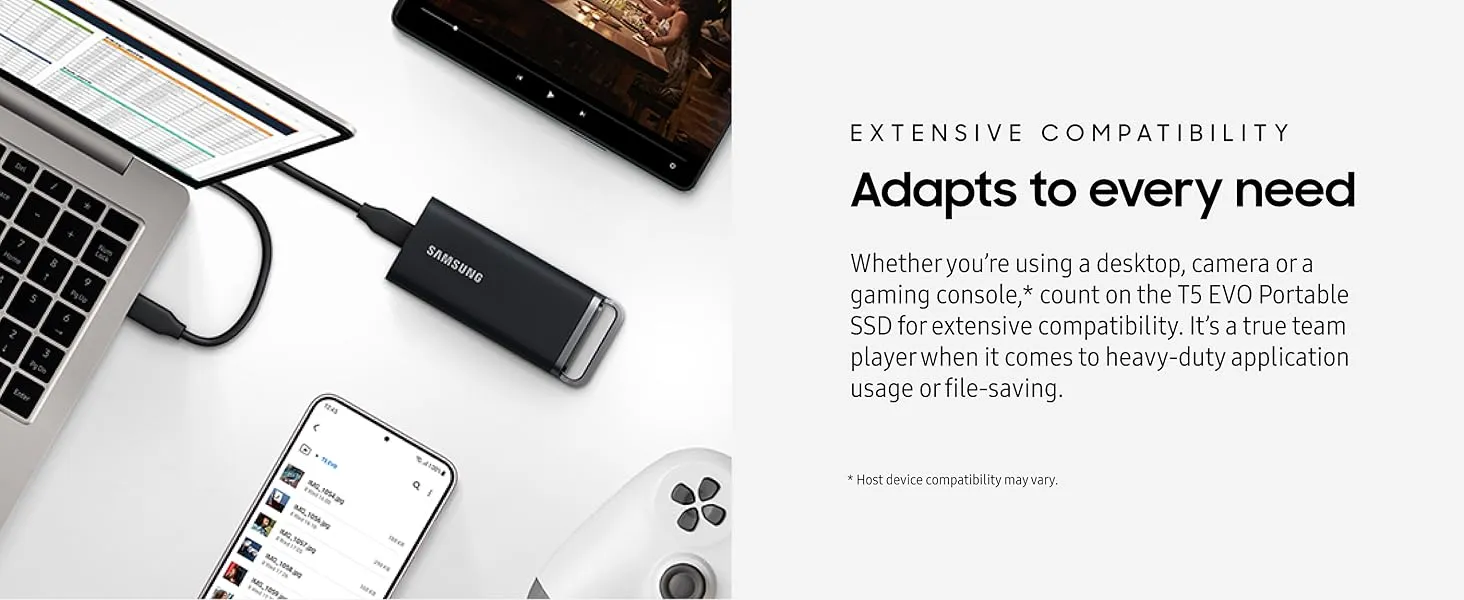 Samsung T5 EVO 2TB Portable SSD (Black) overview 5