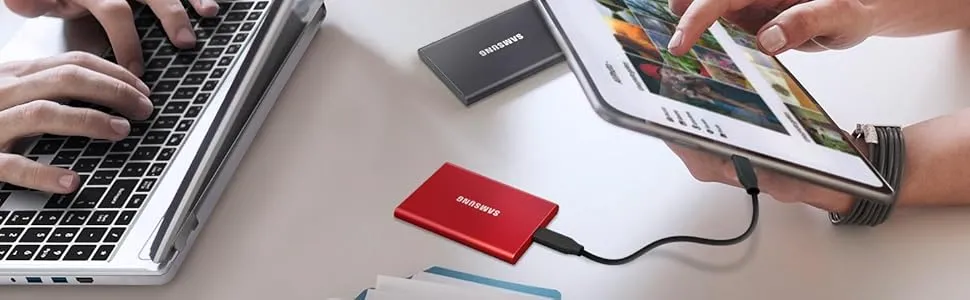Samsung T7 2TB Portable SSD (Red) overview 1