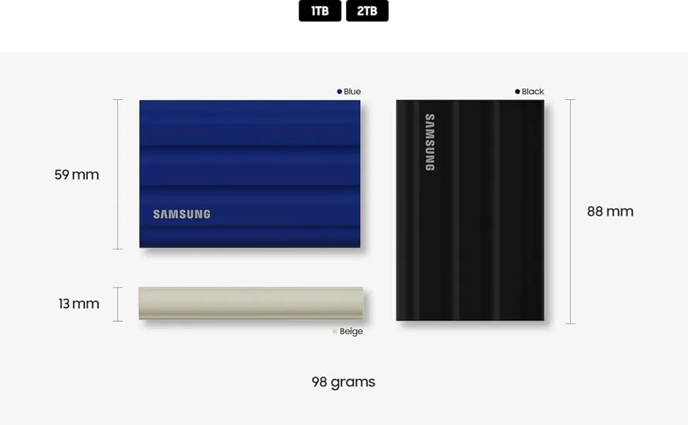 Samsung T7 Shield 2TB Portable SSD (Black) overview 2