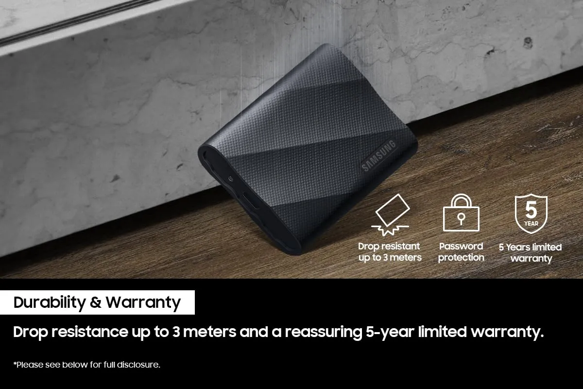 Samsung T9 1TB Portable SSD (Black) overview 5