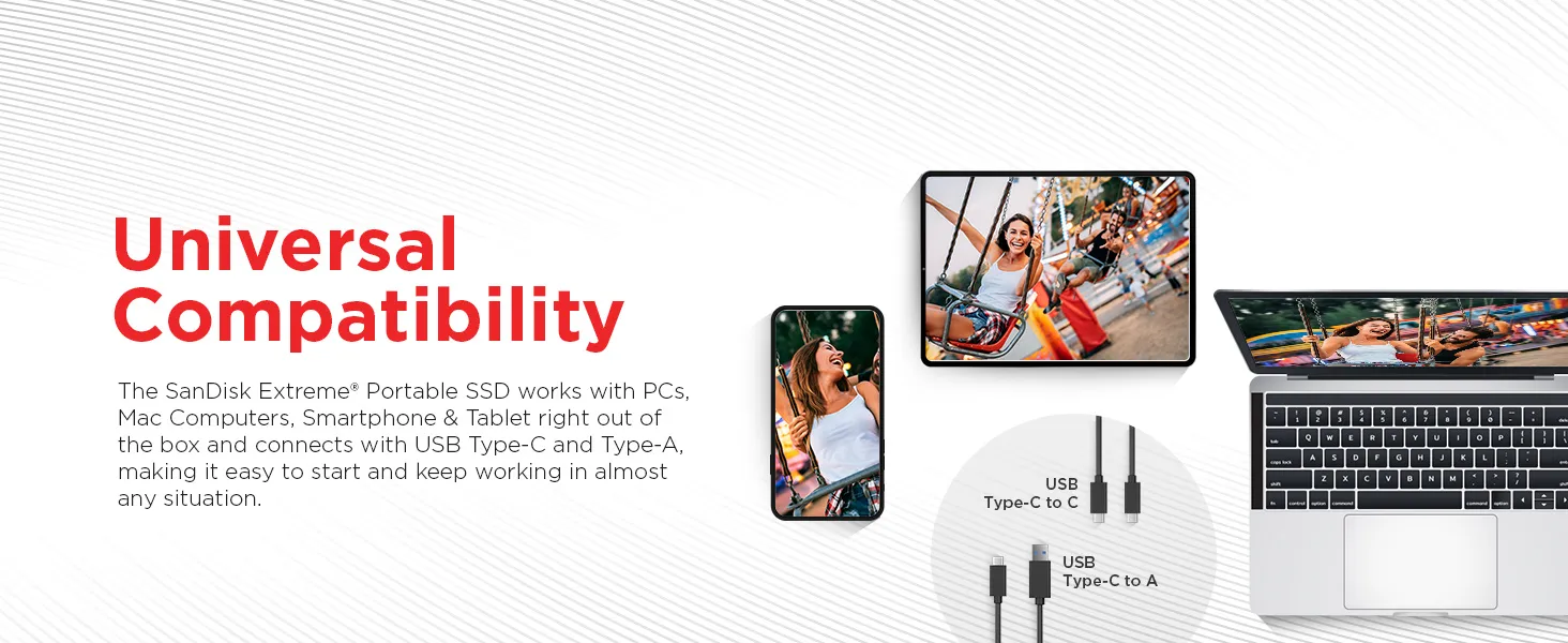 SanDisk E61 1TB Extreme Portable SSD 1050MB/s - ( Black ) overview 2