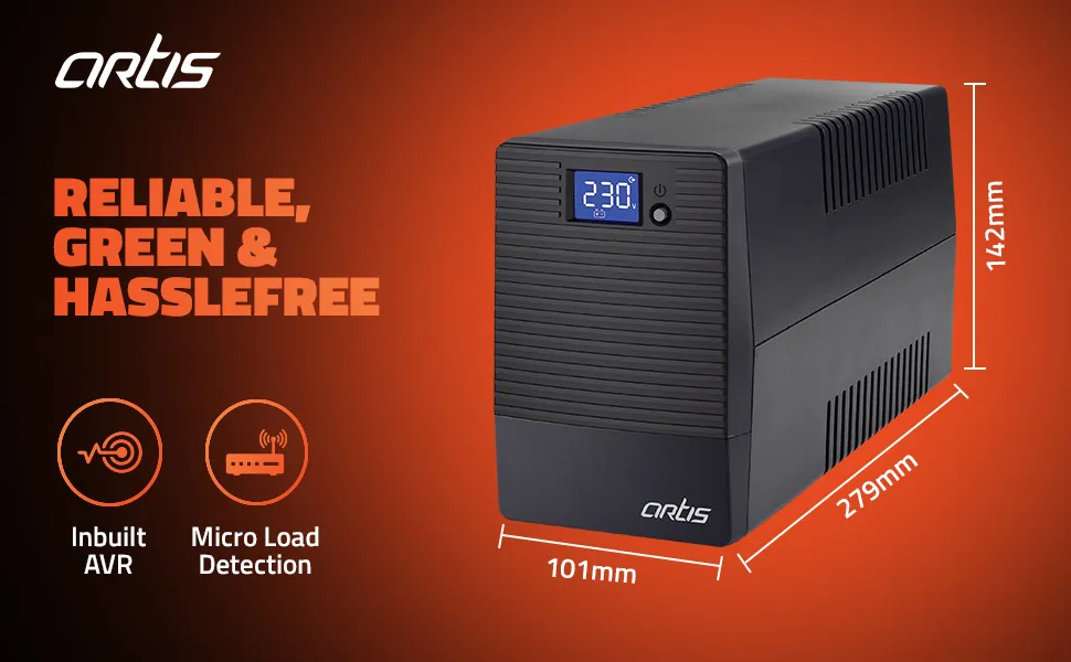 Artis 600VA LCD Touchscreen UPS for Personal Computers overview 4