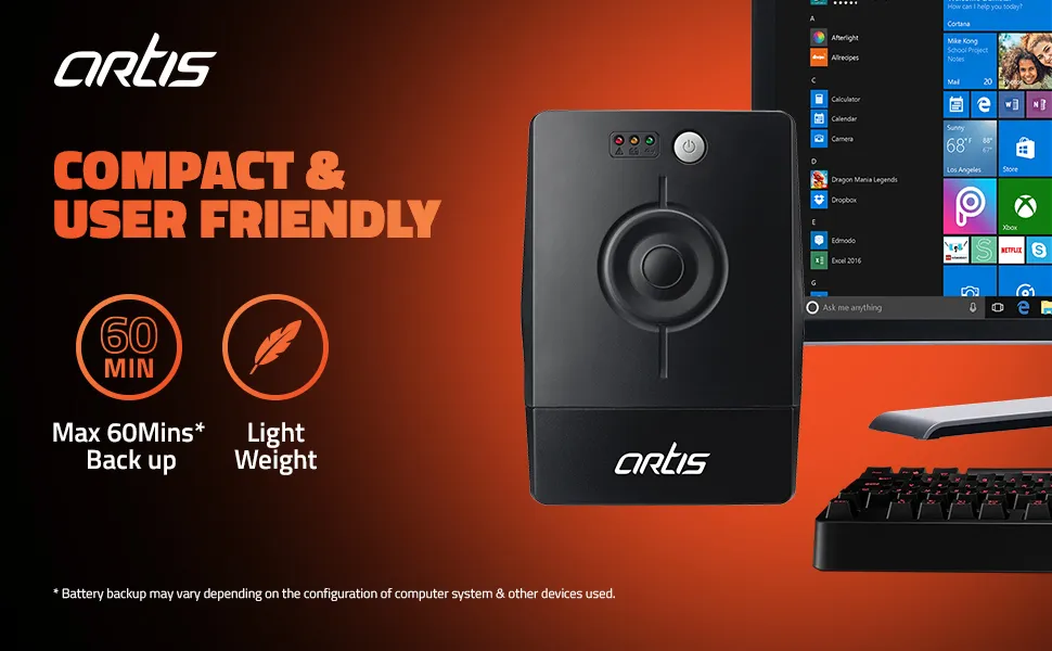 Artis PS-1000Eco 1000VA (1KVA) Line Interactive UPS for Personal Computers overview 3
