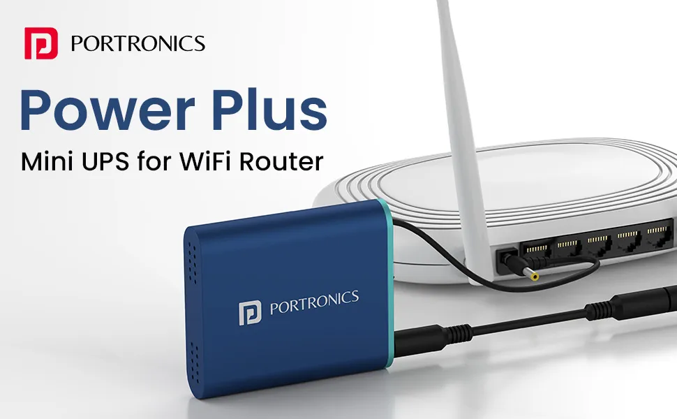 Portronics Power Plus Advanced Mini UPS for 12V DC WiFi Router Broadband Modem (Blue) overview 1